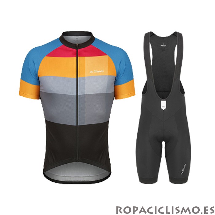 2021 Maillot de Marchi Tirantes Mangas Cortas Amarillo Azul Gris